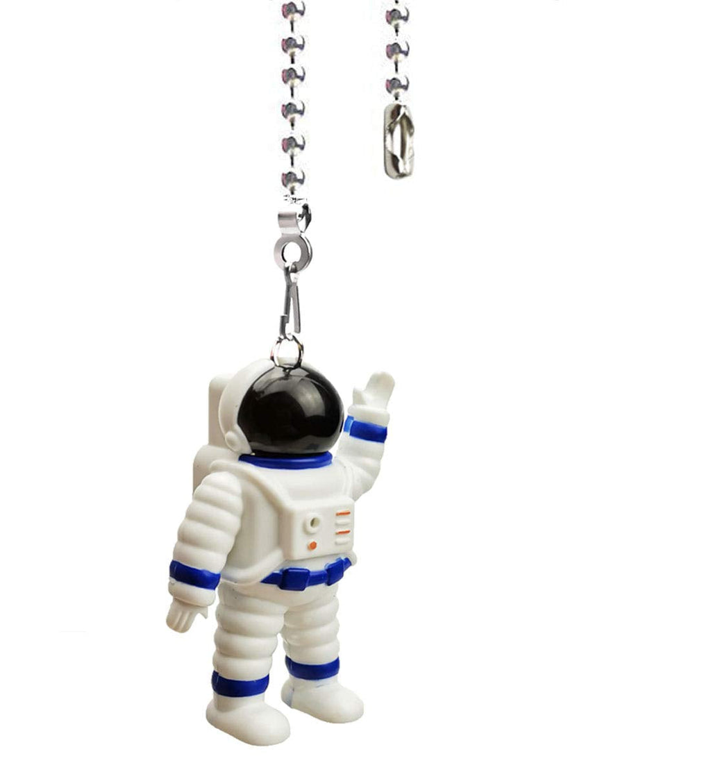  [AUSTRALIA] - Hyamass 12 inch Blue Spaceman Charm Pendant Ceiling Fan Danglers Fan Pulls Chain Extender with Ball Chain Connector （Nickel)