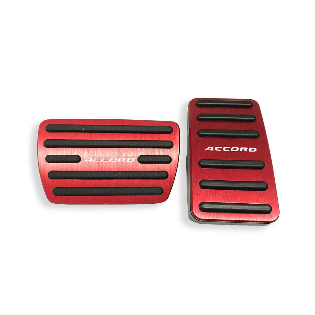  [AUSTRALIA] - BOYUER Anti-Slip No Drilling Aluminum Brake and Gas Accelerator Pedal Covers For Honda Accord 2018 2019 Foot Pedal Pads Kit 2PCS (RED) RED