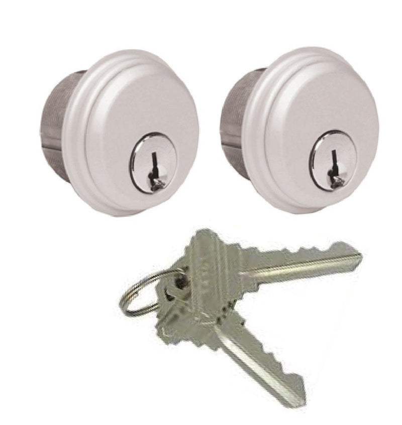  [AUSTRALIA] - McAvory Commercial Storefront Door Lock Mortise Cylinders fits Adams Rite Kawneer Vistawall Deadbolt, in Aluminum (2 Pack, Matching Keys) 2 Pack, Matching Keys