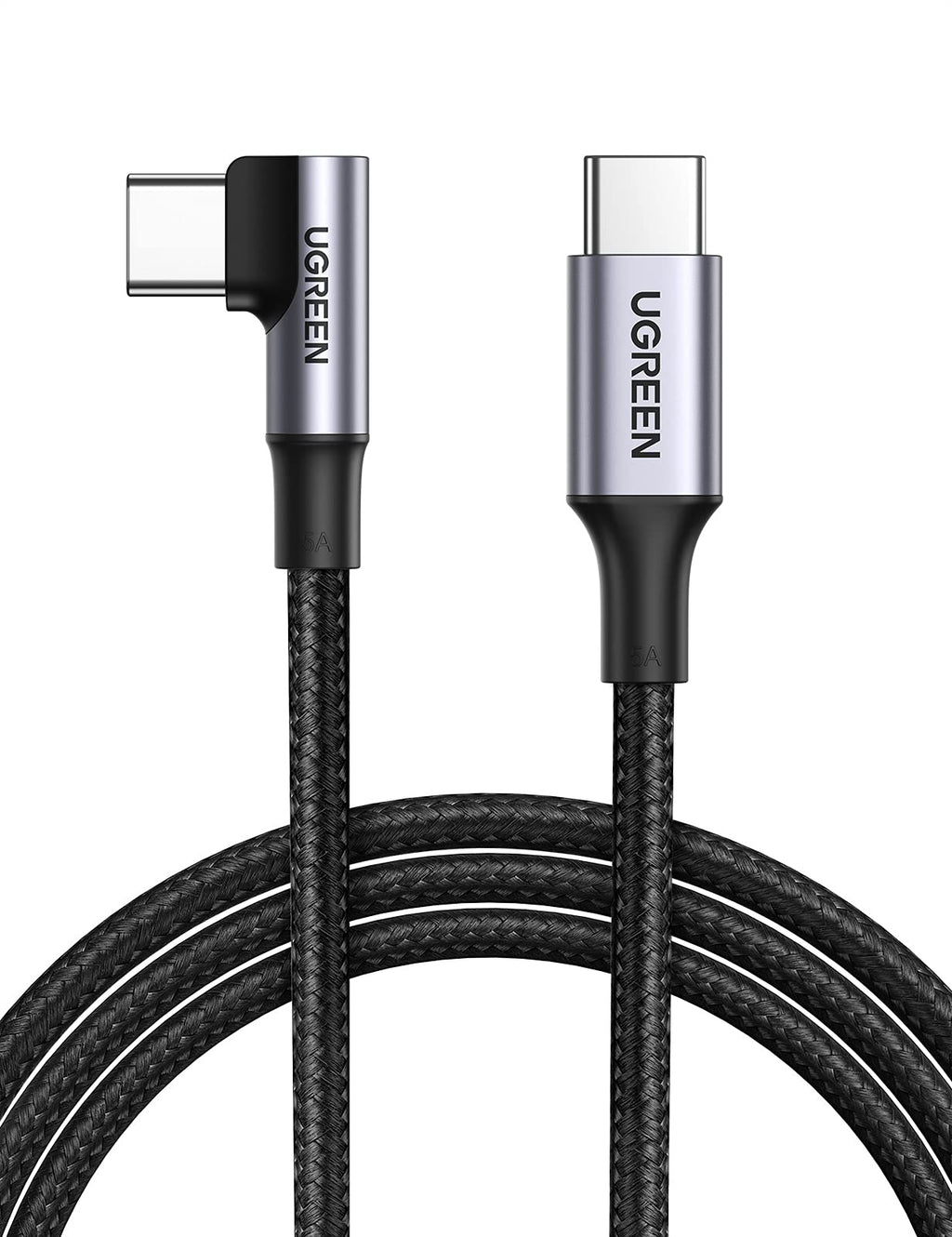 UGREEN USB-C to USB-C Cable Right Angle 100W Type C PD Charging Cord for Apple MacBook Pro Huawei Matebook iPad Pro 2020 Chromebook Pixel 4 XL Samsung Note 10 S20 S10 Nintendo Switch 3 Feet - LeoForward Australia