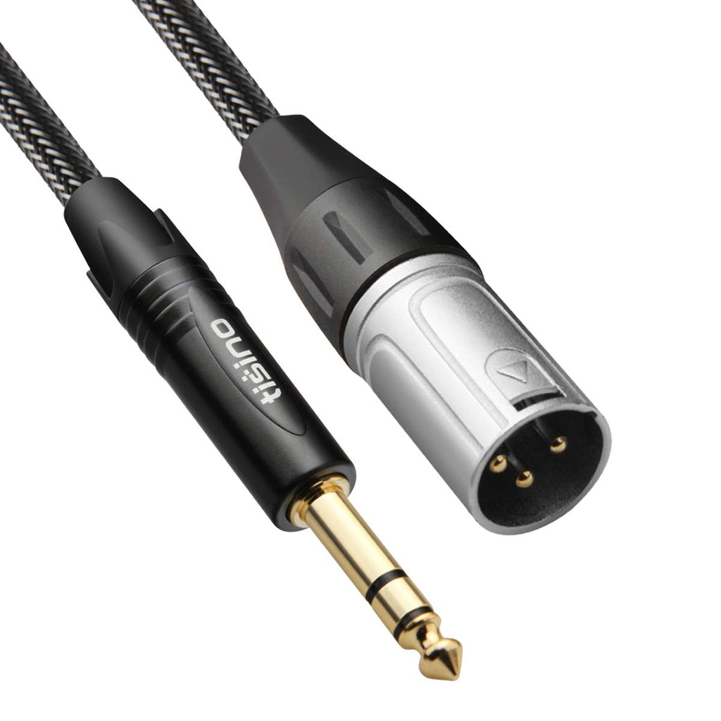  [AUSTRALIA] - TISINO 1/4 to XLR Cable, Nylon Braid Quarter inch TRS to XLR Male Balanced Interconnect Cord Patch Cable- 15ft 15 feet