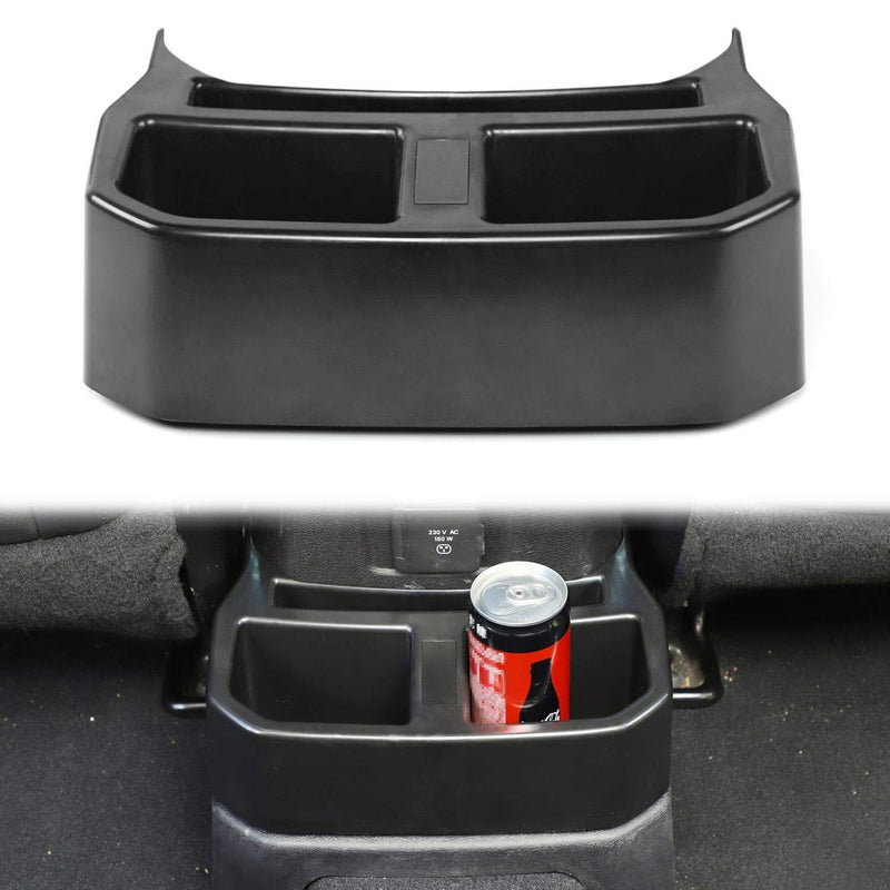  [AUSTRALIA] - JeCar for Jeep JL Rear Cup Holders Cap Rear Console Mounted Drink Holders Floor Console Mounted Drink Holders for Jeep Wrangler JL Unlimited Sahara & Rubicon 2018 2019 2020