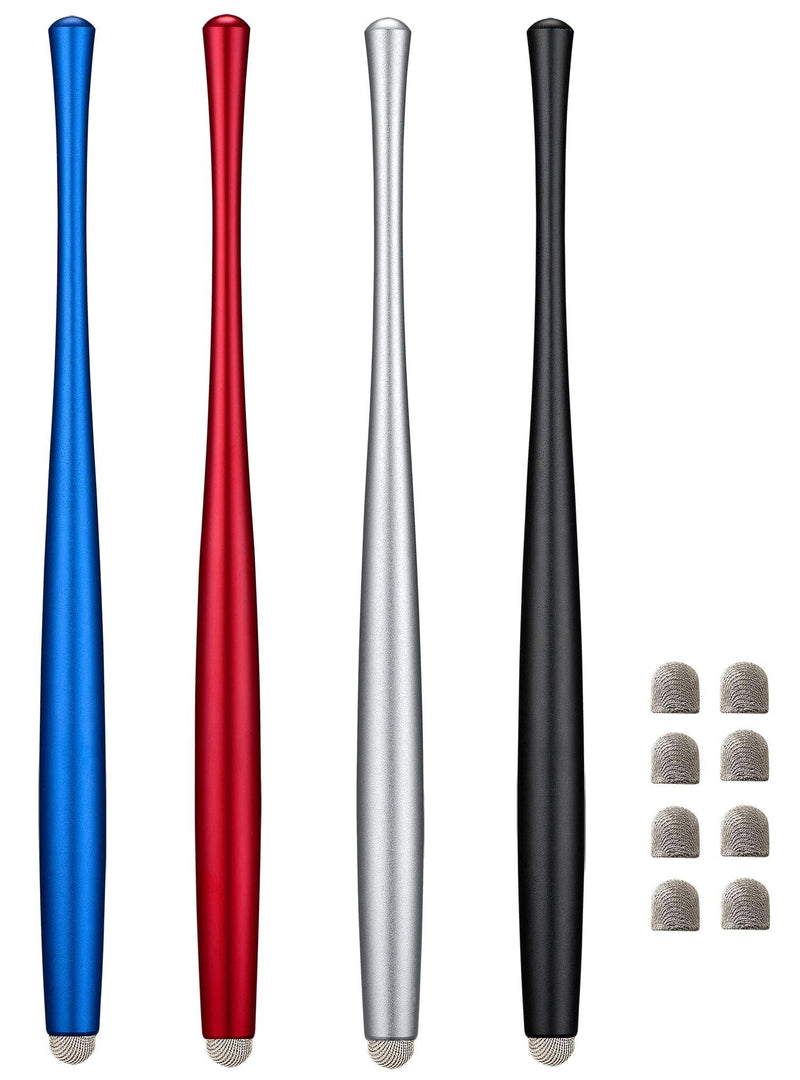 CCIVV Slim Waist Stylus Pens for Touch Screen, Compatible with iPad, iPhone, Kindle Fire + 8 Extra Replaceable Hybrid Fiber Tips ( Black,Silver,Blue, Red) - LeoForward Australia