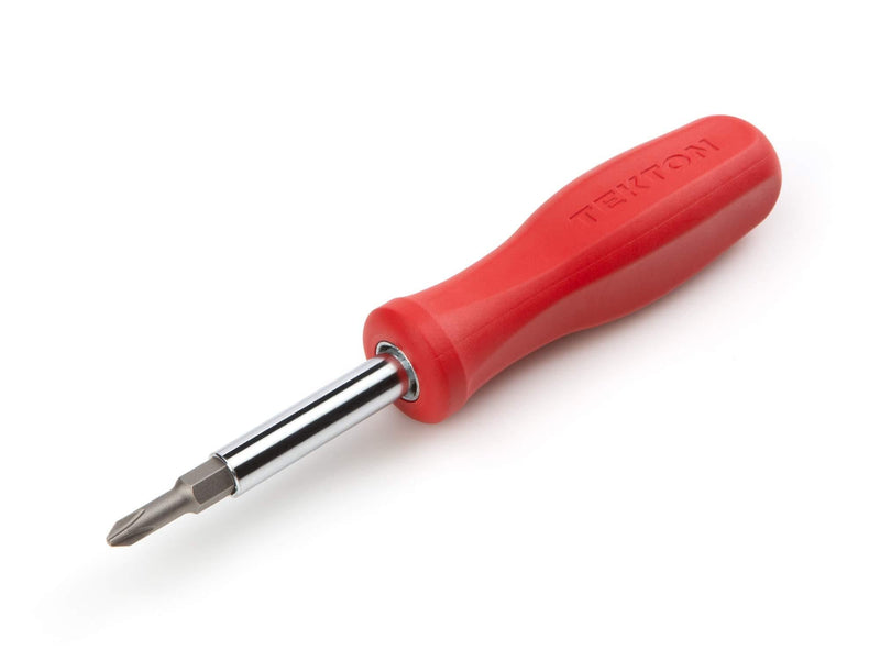  [AUSTRALIA] - TEKTON 6-in-1 Phillips/Slotted Driver (#1 x 3/16 in, 2 x 1/4 in.) - Red | DMS18010