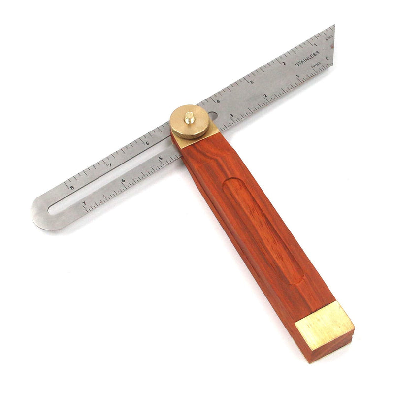  [AUSTRALIA] - MY MIRONEY 9" T-Bevel Sliding Angle Ruler Protractor Multi Angle Adjustable Gauge Measurement Tool Hardwood Handle with Metric & Imperial Marks