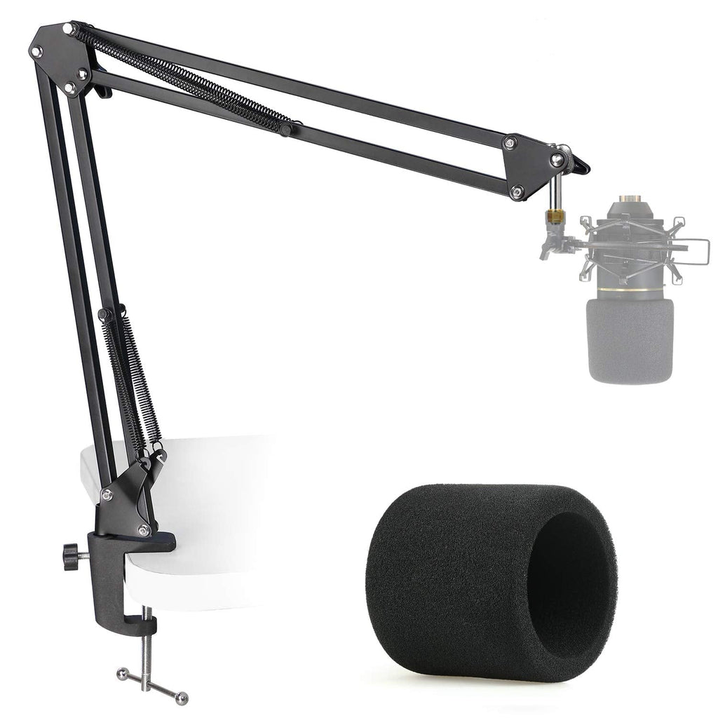  [AUSTRALIA] - MXL 770 990 Microphone Stand with Pop Filter - Mic Suspension Boom Scissor Arm Stand with Foam Windscreen for MXL Mics 990 770 by YOUSHARES