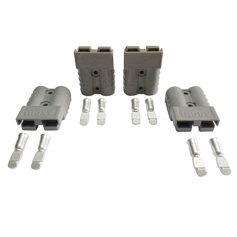  [AUSTRALIA] - 50Amp Power Connector Plug 50A Quick Connect Disconnect 600 V 2 Pairs(4pcs) for 50Amp Battery Connector(6AWG, Grey) 6AWG