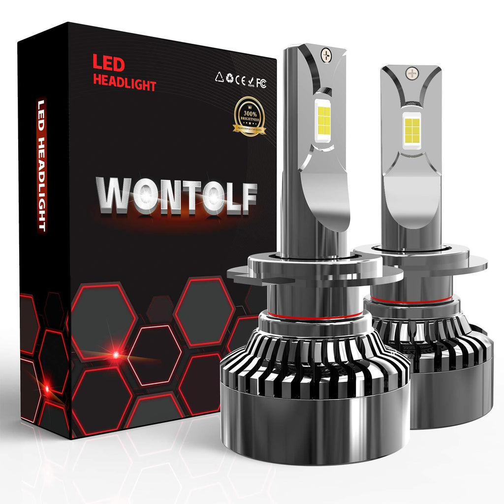 Wontolf H7 LED Headlight Bulbs 120W 20000LM High Power Super Bright H7 LED 6000K CSP Chips Conversion Kit Cool White - LeoForward Australia