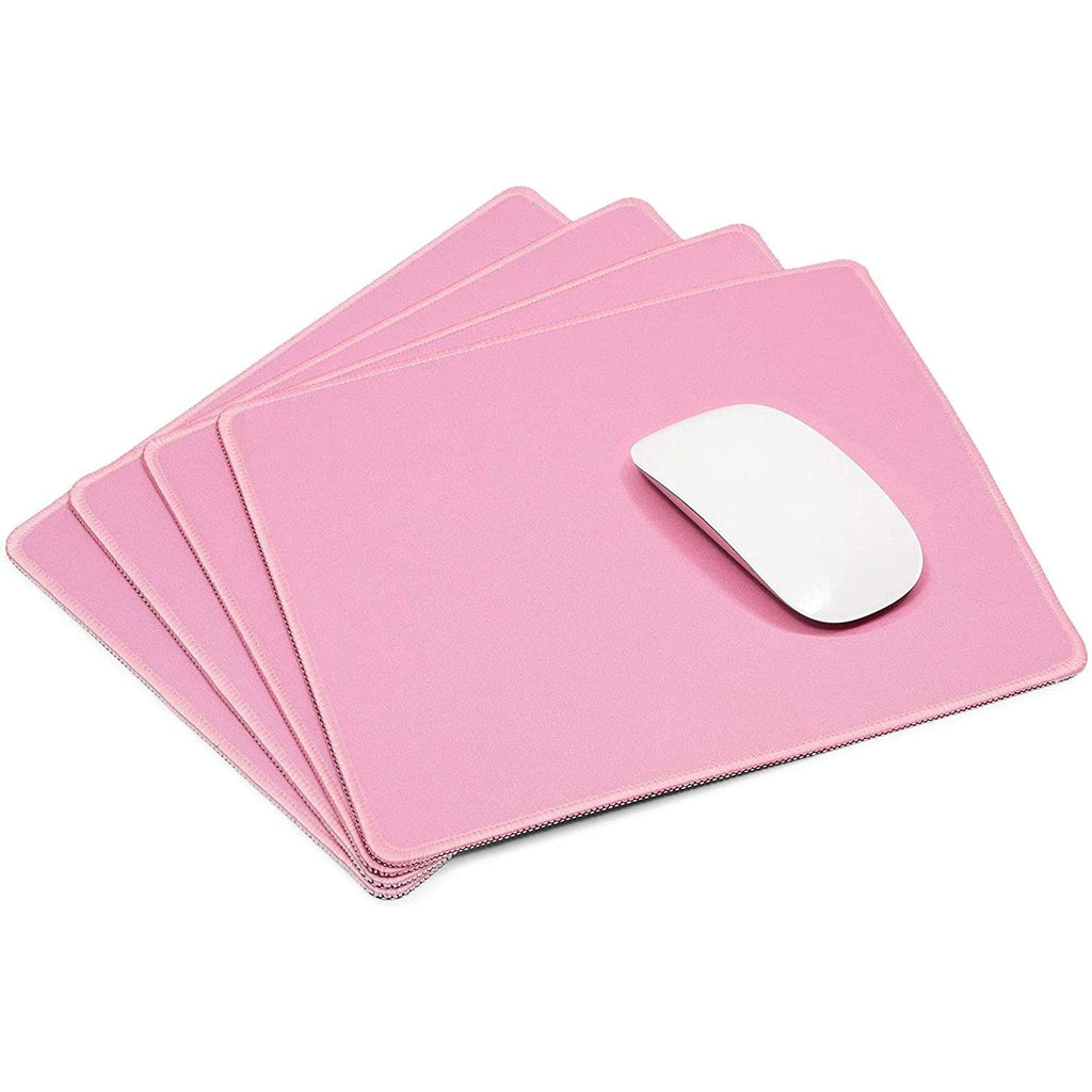 Pink Mouse Pad with Stitched Edges (11 x 8.7 Inches, 4 Pack) - LeoForward Australia