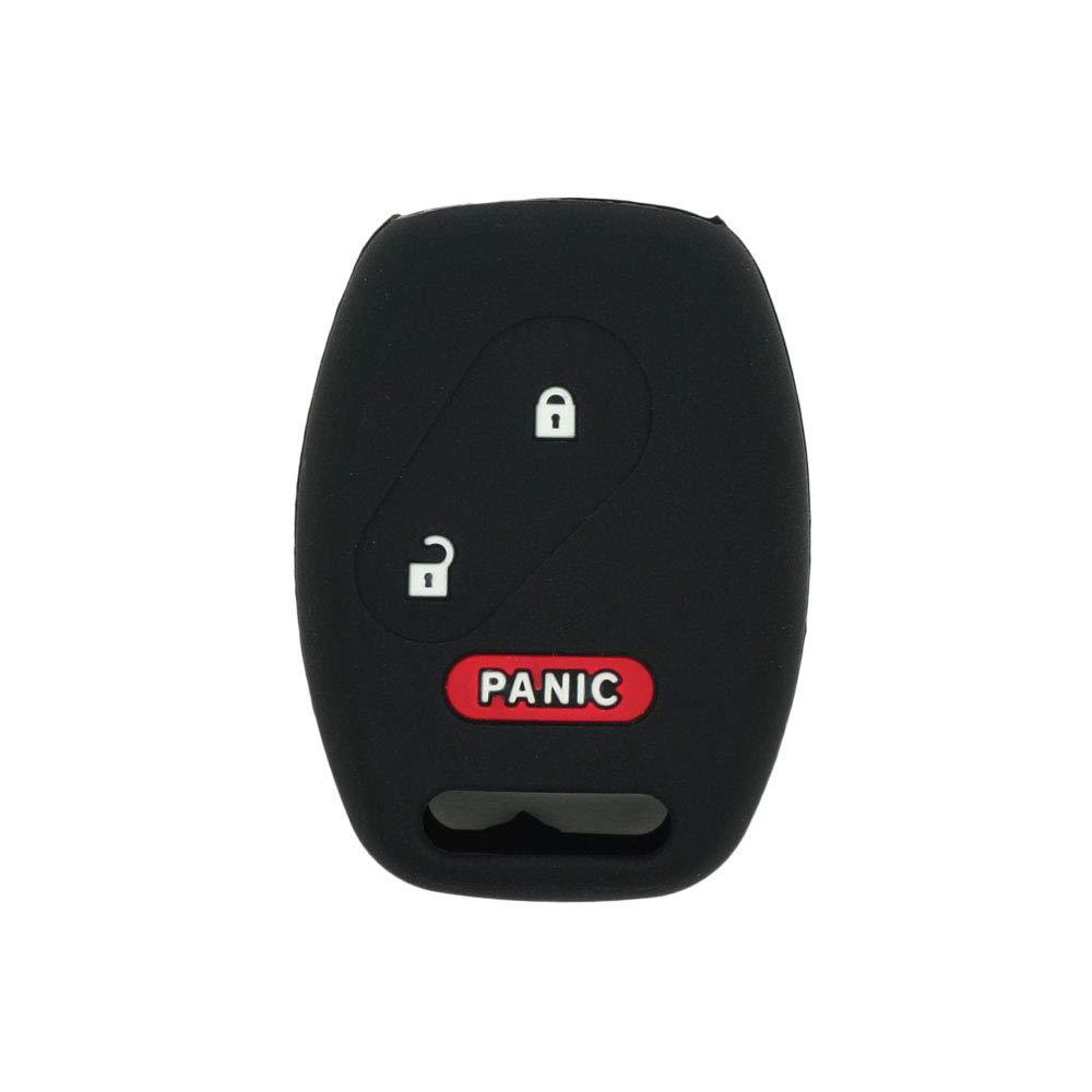  [AUSTRALIA] - SEGADEN Silicone Cover Protector Case Skin Jacket fit for HONDA 3 Button Remote Key Fob 2 BTN + Panic CV4215 Black