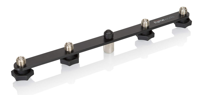  [AUSTRALIA] - Gator Frameworks 1-to-4 Mic Mount Bar with Standard 5/8-Inch Thread Suitable for Most Microphone Stands Boom Arms (GFWMIC1TO4) (4) Microphone Mounts