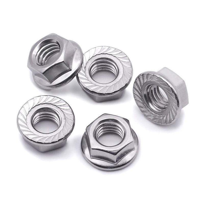  [AUSTRALIA] - M8-1.25 Serrated Flange Hex Lock Nuts, 304 Stainless Steel 18-8, Bright Finish, Full Thread, Pack of 25 M8-1.25 (25 PCS)