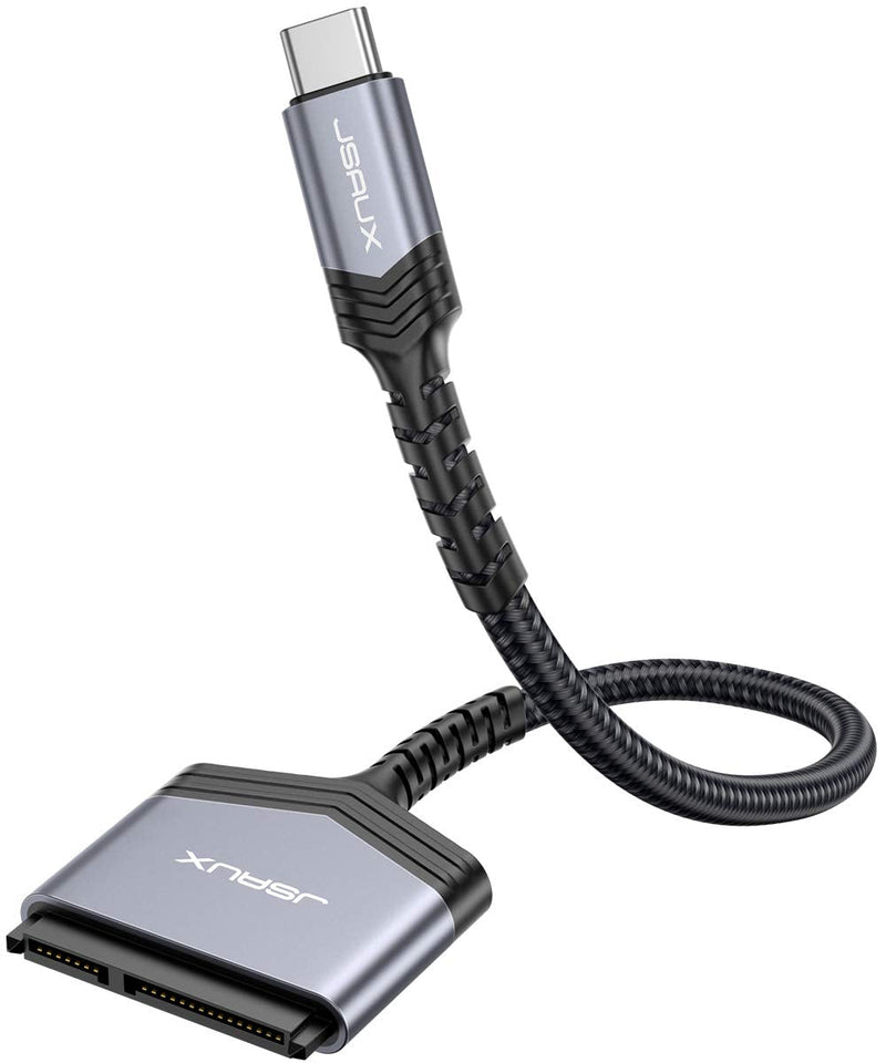  [AUSTRALIA] - SATA to USB C Cable, JSAUX USB-C 3.1 to 2.5” SATA III Hard Driver Adapter Aluminum Shell External Converter for SSD/HDD Data Transfer-Grey USB C-SATA Grey1