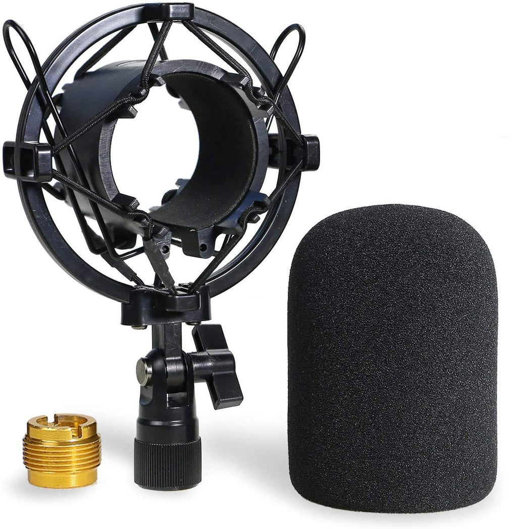  [AUSTRALIA] - AT2020 Shock Mount with Pop Filter - Foam Windscreen with Microphone Shockmount Reduces Vibration Noise and Blocks Out Plosives for Audio Technica AT2020 AT2035 ATR2500 Condenser Mic by YOUSHARES