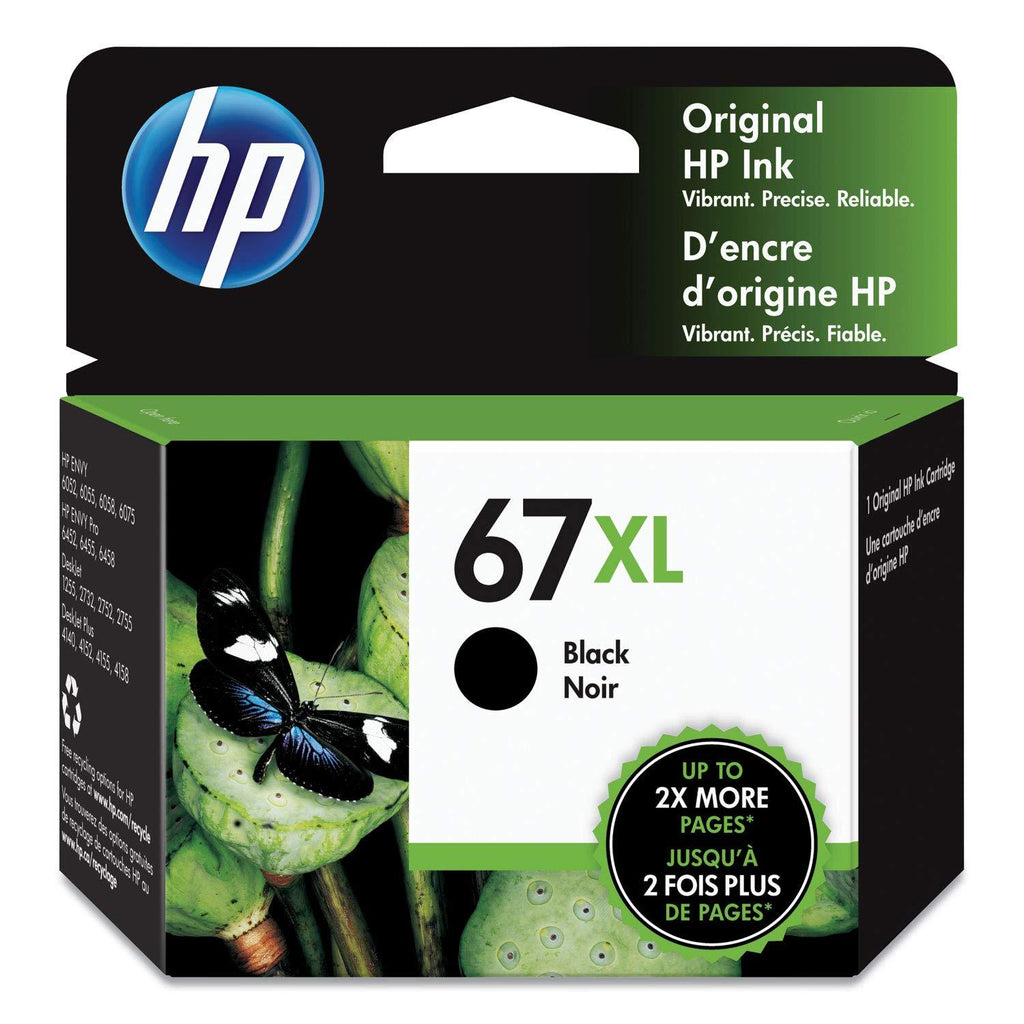  [AUSTRALIA] - Original HP 67XL Black High-yield Ink Cartridge | Works with HP DeskJet 1255, 2700, 4100 Series, HP ENVY 6000, 6400 Series | Eligible for Instant Ink | 3YM57AN