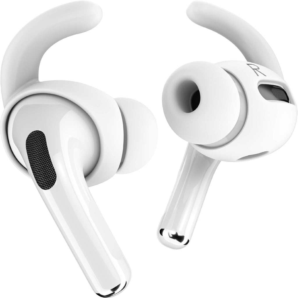  [AUSTRALIA] - Proof Labs 3 Pairs AirPods Pro Ear Hooks Covers [Added Storage Pouch] Accessories Compatible with Apple AirPods Pro (White) White