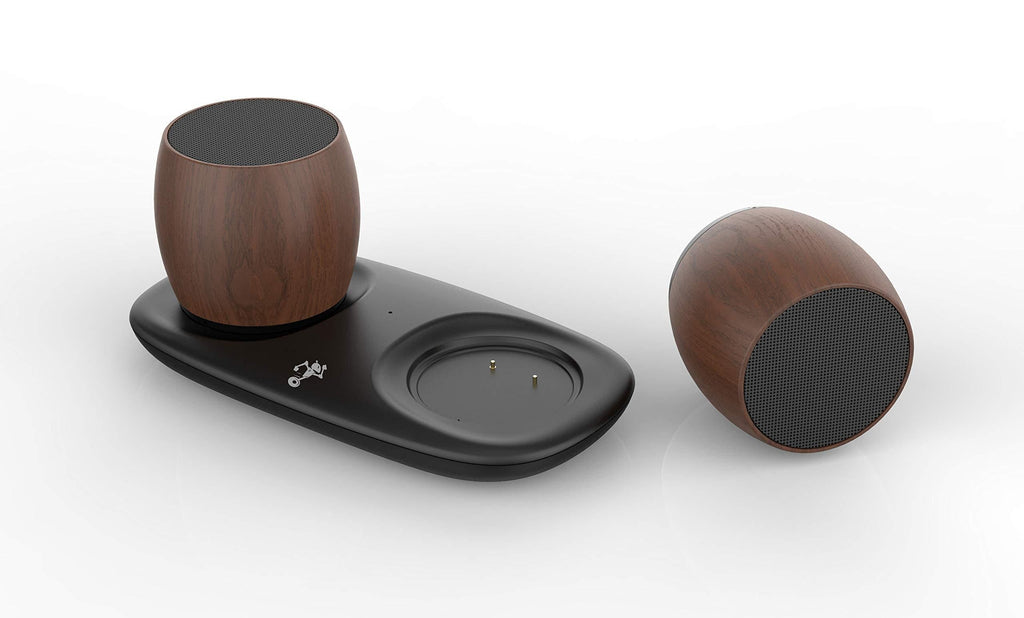 TekNmotion TwinSound Dual Bluetooth Stereo Speakers, Wood, Small (TM-TWINBTW) - LeoForward Australia
