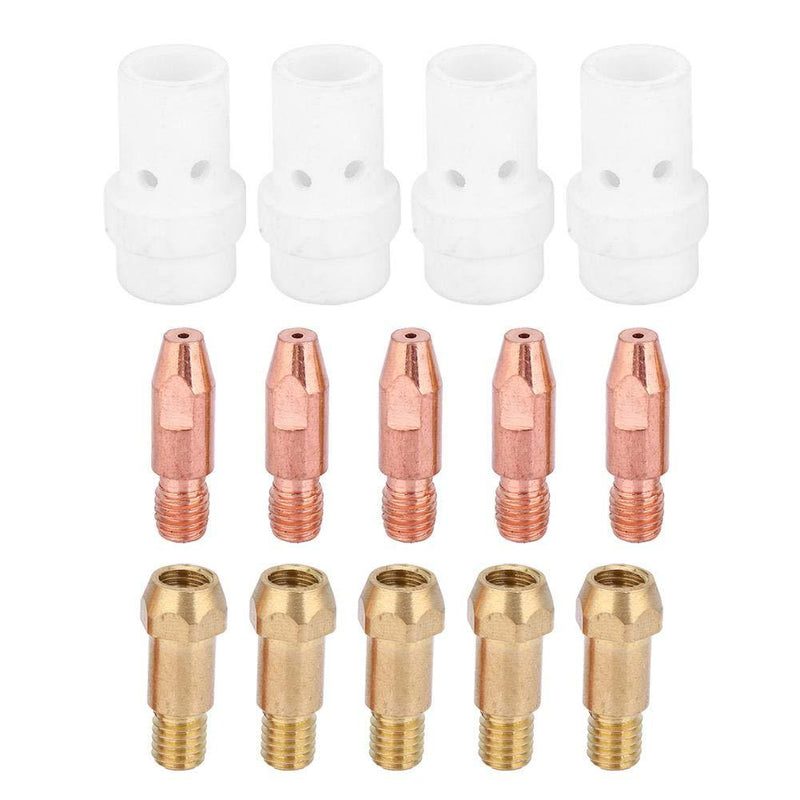  [AUSTRALIA] - Mig Welding Accessories, 14pcs MIG Welding Consumable Part Kit, Contact Tip Gas Diffuser Tip Holder Set, for Binzel 36KD MIG Welding Torch, 0.8mm, 1.0mm, 1.2mm, 1.6mm Optional(1.0mm)