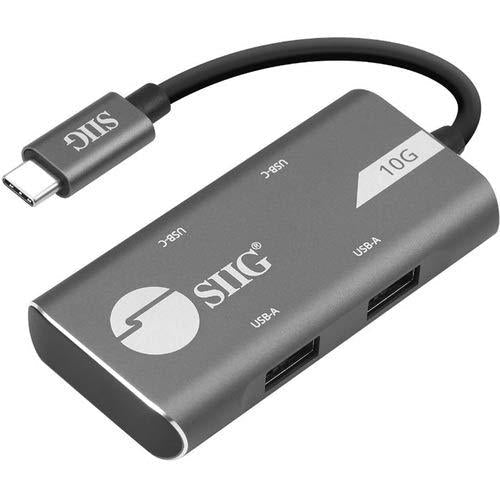 SIIG 4-Port USB 3.1 Gen 2 10G Hub - 2X USB-C & 2X USB-A Ports at Ultra High Speed Data Transfer Rates, Plug-n-Play for Windows and Mac Systems (JU-H40G11-S1) - LeoForward Australia