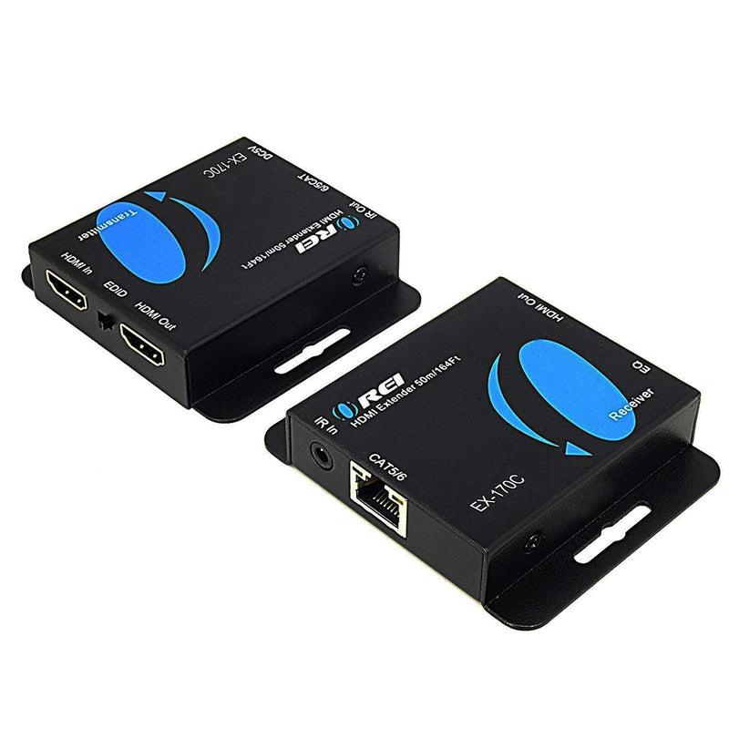  [AUSTRALIA] - HDMI Extender Over CAT5/CAT6 by OREI with IR Upto 164 Feet - Loop Out - 1080P Full HD Signal Distribution (EX-170C)