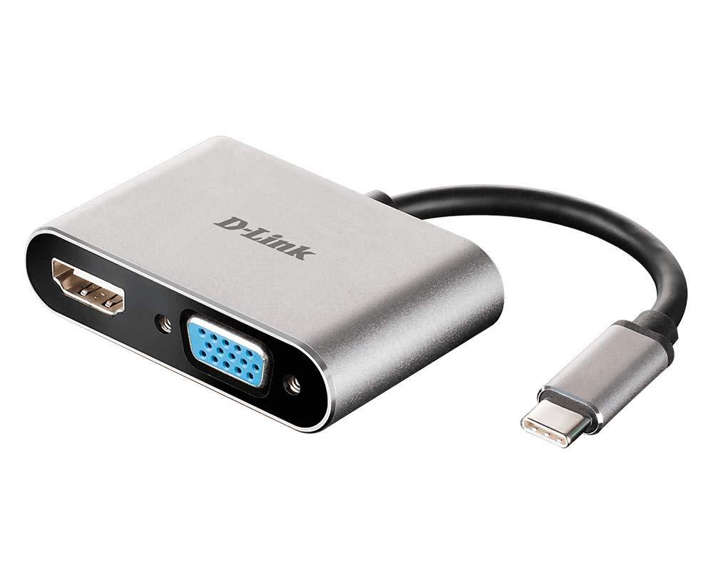  [AUSTRALIA] - D-Link USB C to HDMI & VGA Adapter Cable, USB Type C 3.0 Thunderbolt 3 HDMI 4K VGA 1080P Display Mirroring Plug n Play Compact Design (DUB-V210-US) USB-C to HDMI Adapter