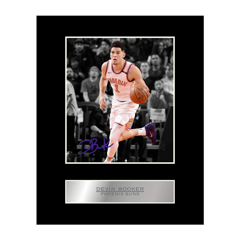  [AUSTRALIA] - Devin Booker Signed Mounted Photo Display Phoenix Suns #03 NBA Printed Autograph Gift Picture Print