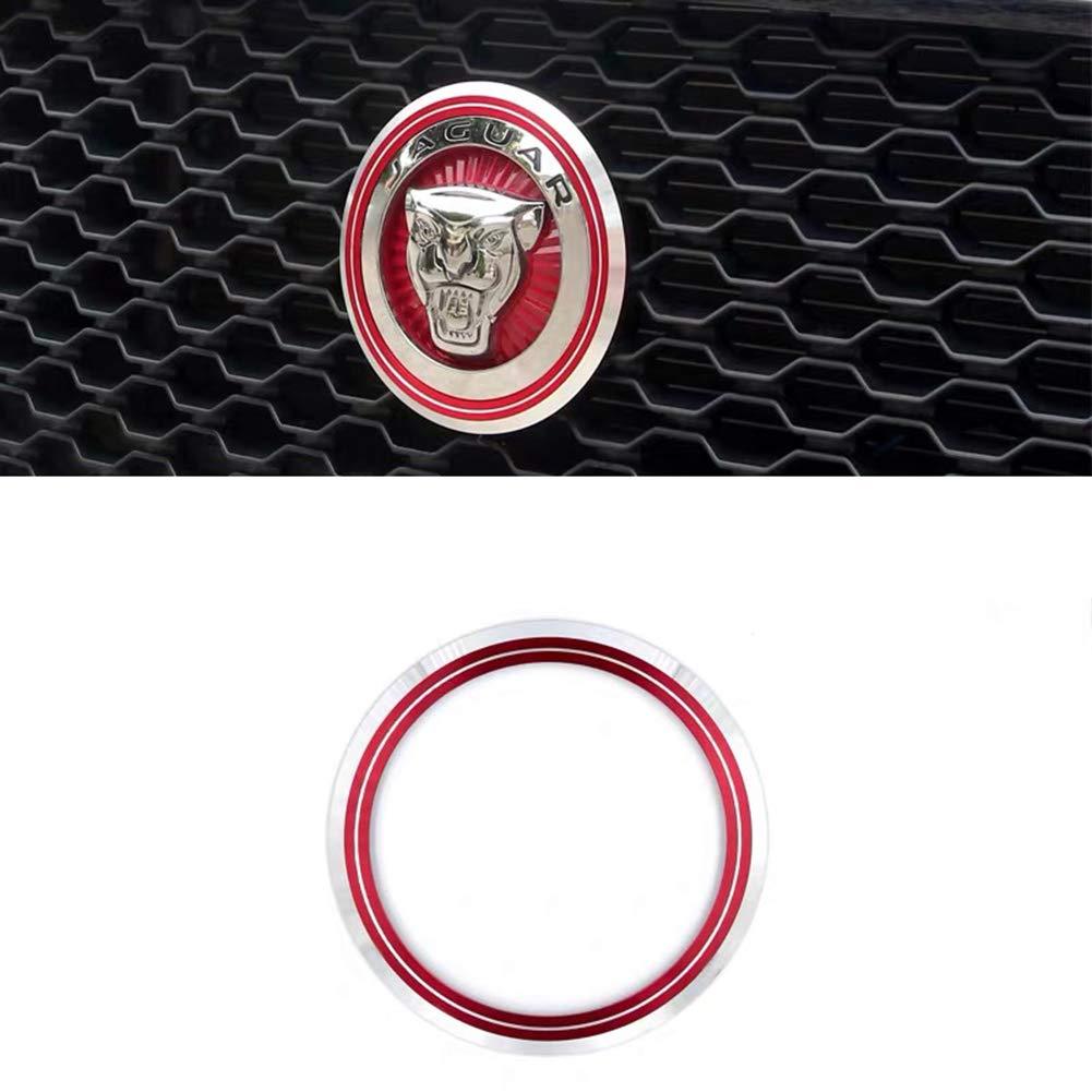 MAXDOOL Aluminum Surrounding Decoration Ring Trim Compatible With Jaguar F-Pace XE XF XJ Front Grille Feline Emblem Stickers (Red) Red - LeoForward Australia