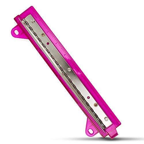  [AUSTRALIA] - 3 Hole Punch for Binders l Portable Paper Puncher with Ruler for Three Ring Folders (Pink) Pink