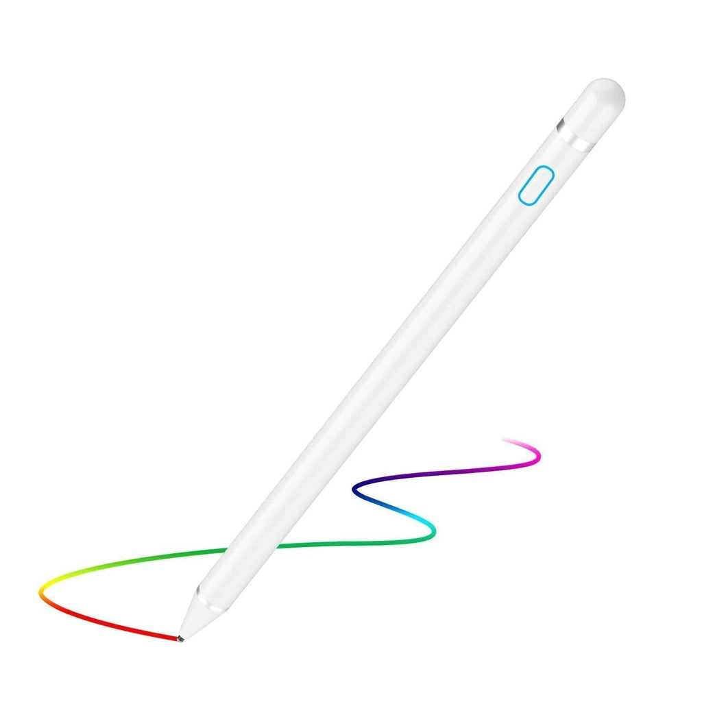  [AUSTRALIA] - Active Stylus Pen for Touch Screens, Rechargeable Pencil Digital Stylus Pen Compatible with iPad and Most Tablet (White) White