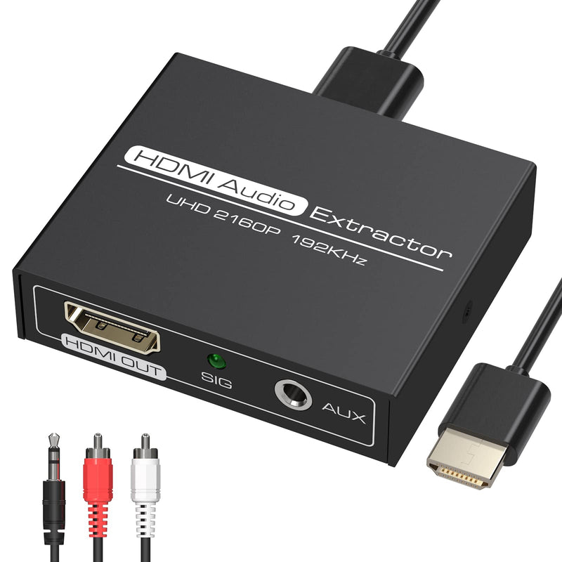  [AUSTRALIA] - HDMI Audio Extractor,4K HDMI to HDMI with Audio 3.5mm AUX Stereo and L/R RCA Audio Out,HDMI Audio Converter Adapter Splitter Support 4K 1080P 3D Compatable for PS3 Xbox Fire Stick.