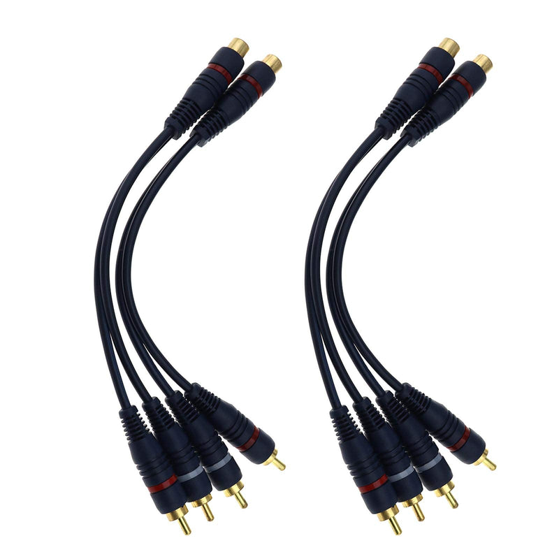  [AUSTRALIA] - SING F LTD 4X RCA 1 Female to 2 Male RCA Y Adapter Connector
