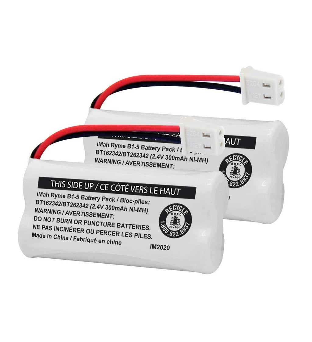  [AUSTRALIA] - iMah BT162342/BT262342 2.4V 300mAh Ni-MH Cordless Phone Battery Pack, Also Compatible with BT183342/BT283342 AT&T EL52351 TL90070 VTech CS5119 DS6511 DS6722 LS6305 Handset, 2-Pack