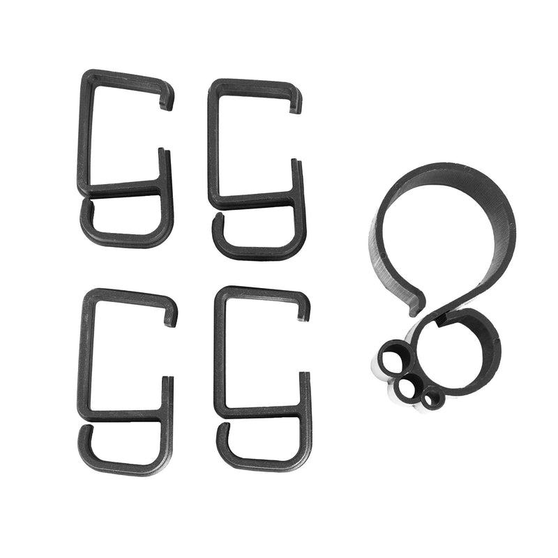  [AUSTRALIA] - VIVO Black Cable Management Clips for Desk Monitor Stands, 1 Pole Clip and 4 Arm Clips for Monitor Mount Wire Organizer, PT-SD-WC05C