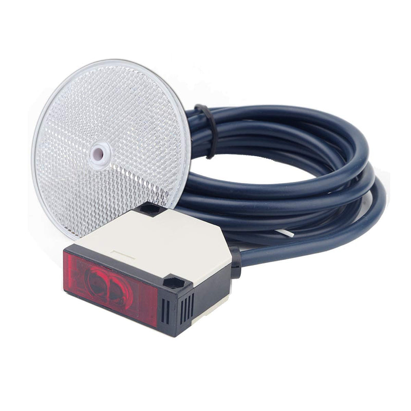  [AUSTRALIA] - Mageway Indoor E3JK-R4M1 Retro-Reflective Photoelectric Beam Sensor 12-240VDC 24-240VAC Infrared Sensor Switch Proximity Switch 6FT Cable Induction 4M