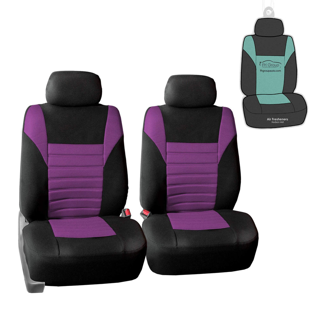  [AUSTRALIA] - TLH Premium 3D Air Mesh Seat Covers Front Set, Airbag Compatible, Purple Color w/Air Freshener