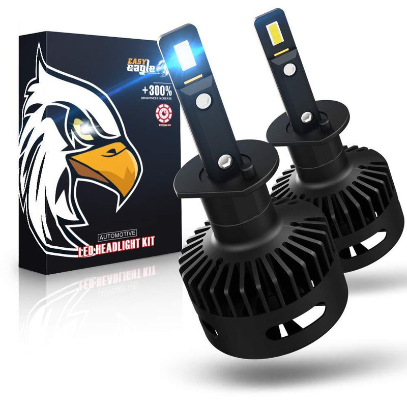 Easy Eagle H1 LED Headlight Bulb, 60W 12000Lumens Extremely Bright Conversion Kit CSP Chips 6500K Cold White (Pack of 2) - LeoForward Australia