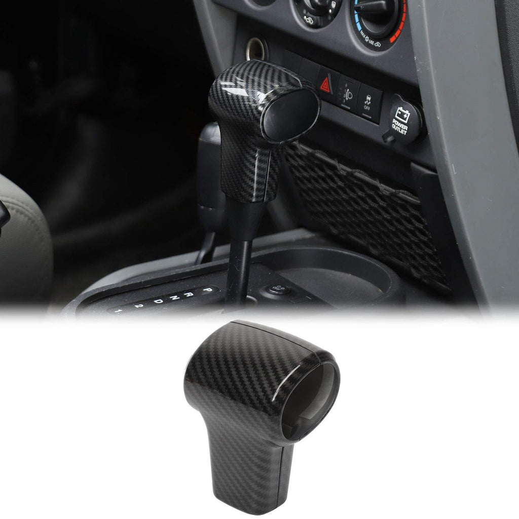 RT-TCZ Gear Shift Knob Handle Cover ABS Full Trim Frame Bezel Interior Accessories for Jeep Wrangler 2007-2010 JK JKU Sport X Sahara Rubicon Carbon Fiber - LeoForward Australia