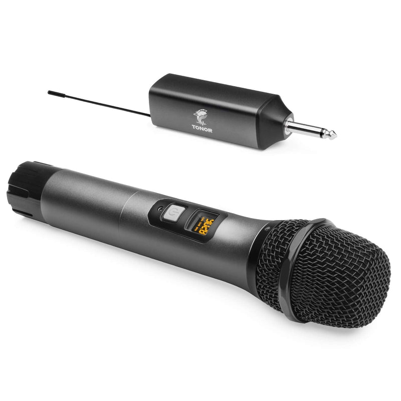  [AUSTRALIA] - Wireless Microphone, TONOR UHF Metal Cordless Handheld Mic System with Rechargeable Receiver, for Karaoke, Singing, Party, Wedding, DJ, Speech, 200ft (TW-620)