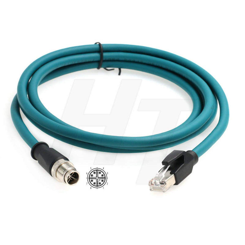  [AUSTRALIA] - HangTon M12 Ethernet 8 Pole X-Code RJ45 Cable for Cognex Industrial Camera Sensor (2 Meter) 2 meter