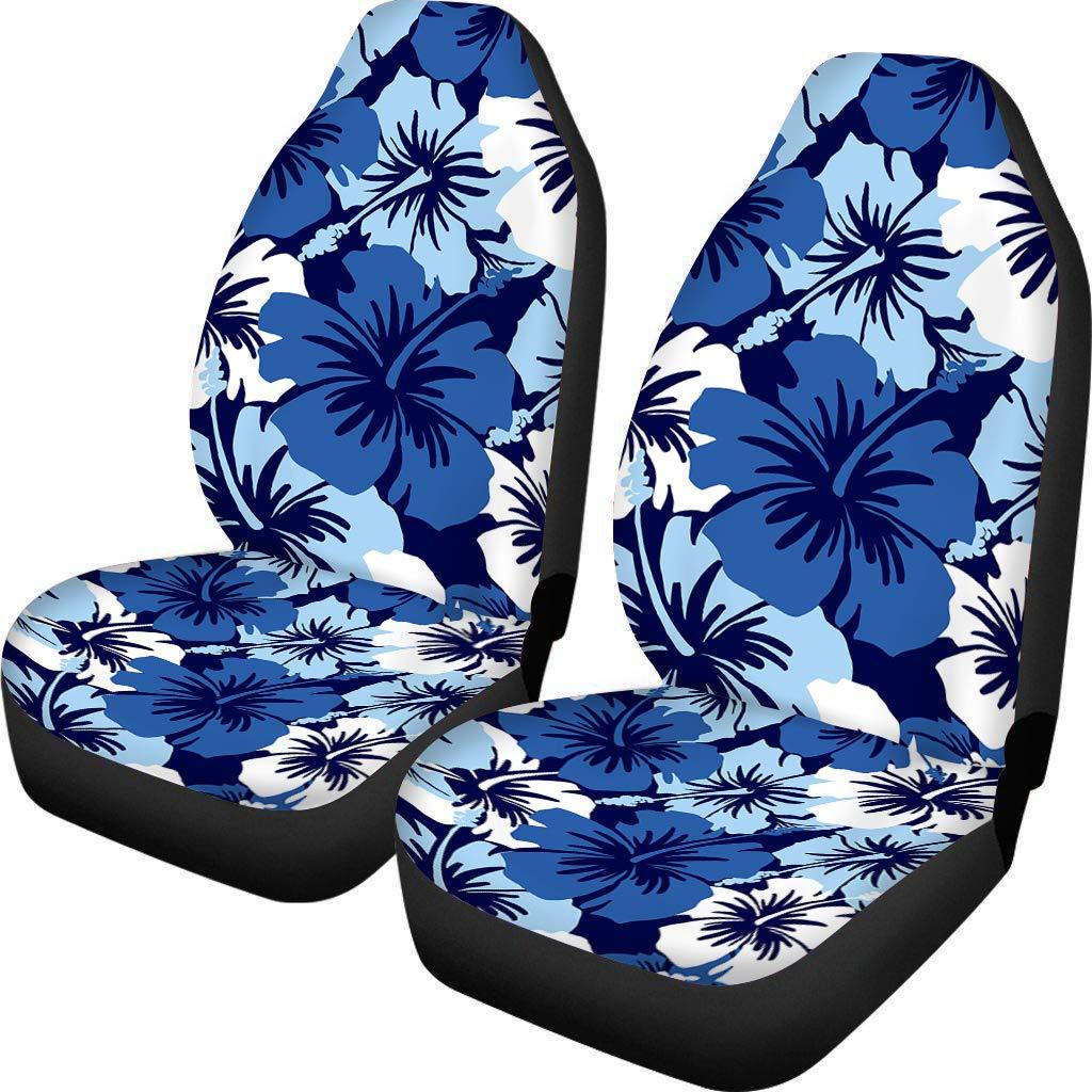  [AUSTRALIA] - Stylish Flower Hibiscus Printed Seat Covers, Anti-Slip Cloth Fabric Car Seat Protectors Universal Fits Cars SUV Trunks Front Seat hibiscus 11