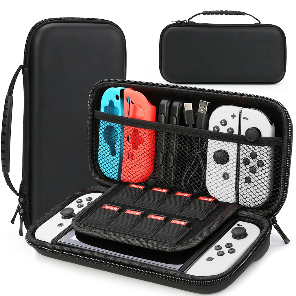  [AUSTRALIA] - HEYSTOP Switch OLED Case/Switch Case Compatible with Nintendo Switch OLED Model 2021/Nintendo Switch, Nintendo Switch Accessories Portable Travel Carrying Case with 8 Card Storage Slot Black