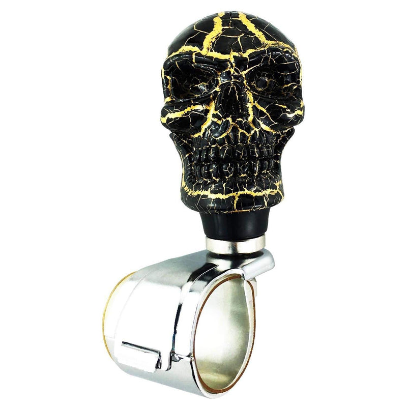  [AUSTRALIA] - Abfer Steering Spinner Knob Cool Skull Style Auto Car Steering Wheel Suicide Spinner Handle Wheel Turning Knob Black