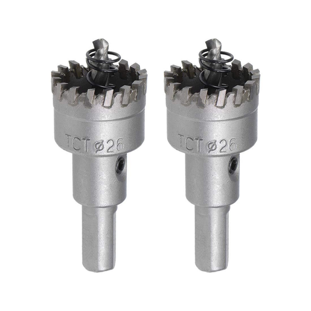 uxcell 26mm Carbide Hole Cutter, TCT Hole Saws for Stainless Steel Sheet Metal, High Density Carbide Tooth, 2pcs - LeoForward Australia