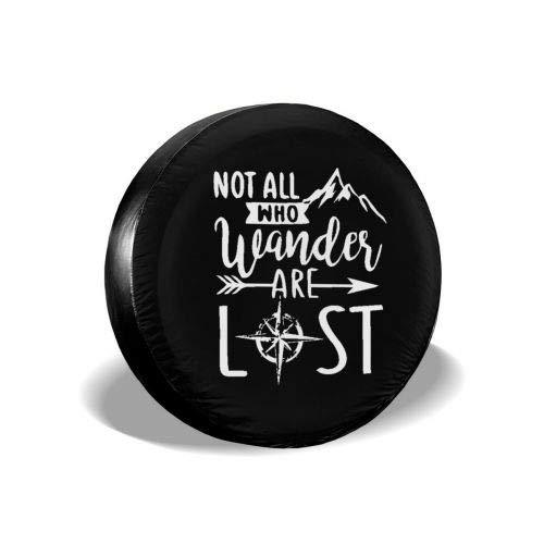  [AUSTRALIA] - MSGUIDE Spare Tire Cover Not All Those Who Wander are Lost for Jeep Trailer RV Truck 14 15 16 17 Inch Sunscreen Dustproof Corrosion Proof Wheel Cover 16" for diameter 29"-31"
