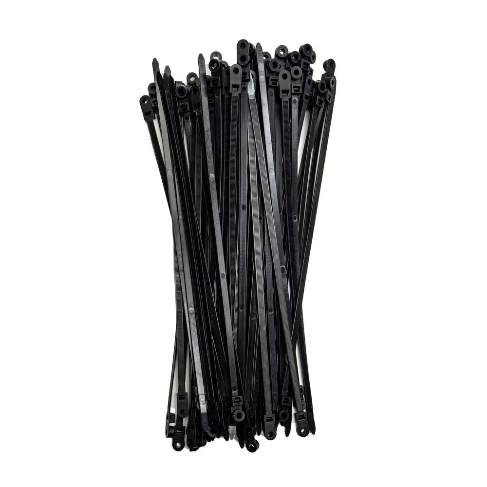  [AUSTRALIA] - ZipTie.com 15-inch Black Screw Mount Cable Tie, 120-lb Tensile Strength, 100-Pack