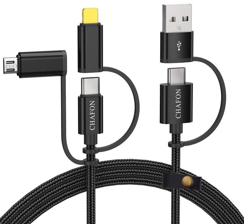 CHAFON USB C Fast Charging Cable,PD 60W 3A Braided 5-in-1 Multi USB-A/C to Type C,Phone,Micro Charger Cord Adapter Compatible with Galaxy S20 S10 LG Sony Android Smartphones (3.3FT) 3.3FT - LeoForward Australia