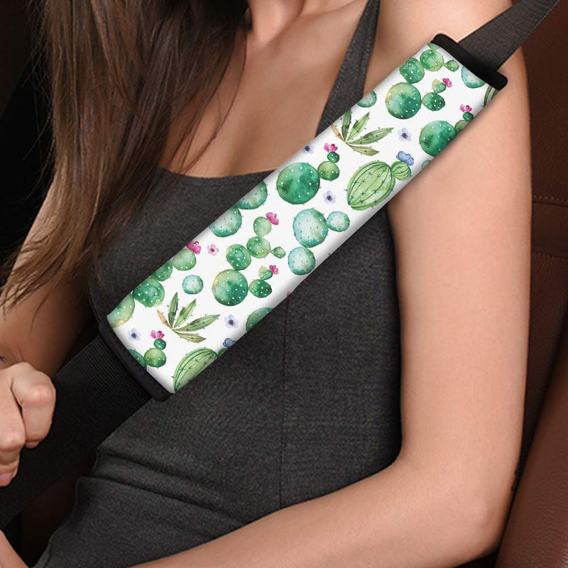 [AUSTRALIA] - JoyLamoria Fashion Seat Belt Shoulder Pads Covers Cactus Print Neoprene Car Seatbelt Covers Auto Decor Accessories Useful Backpack/Bag Shoulder Pads Cushion Cactus 3