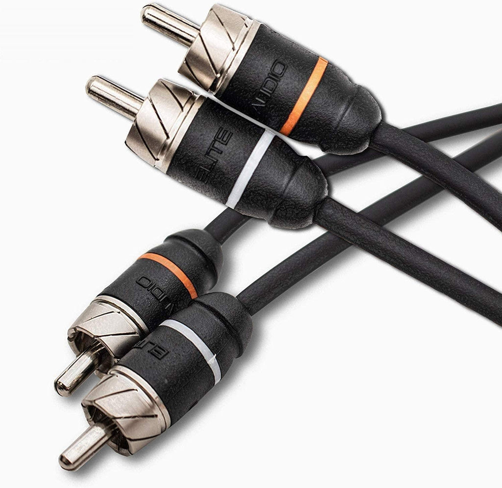 Elite Audio Premium Series 100% OFC Copper RCA Interconnects Stereo Cable, 2 Channel 1.5' Cord (2 x RCA Male to 2 x RCA Male Audio Cable, Double-Shielded with Noise Reduction, 1.5 Feet Long) - LeoForward Australia