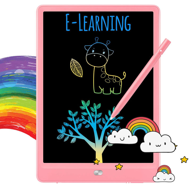  [AUSTRALIA] - TEKFUN LCD Writing Tablet Doodle Board, 10inch Colorful Drawing Tablet Writing Pad, Girls Gifts Toys for 3 4 5 6 7 Year Old Girls Boys (Pink) Pink 10in