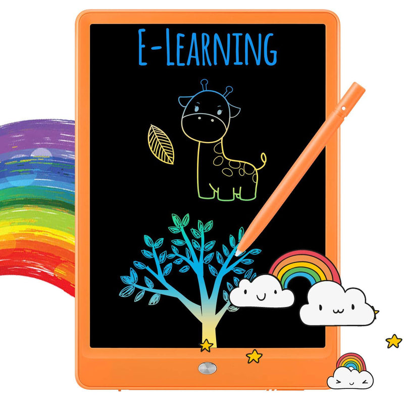 [AUSTRALIA] - TEKFUN LCD Drawing Writing Boards Doodle Scribbler Boards for Kids, 10inch Colorful Drawing Tablet Writing Pad, Girls Gifts Toys for 3 4 5 6 7 Year Old Girls Boys Orange 10in